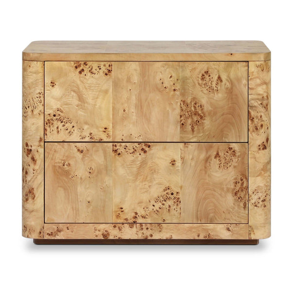 Home Fashion Mullins Nightstand Natural Mappa Burl By Four Hands
