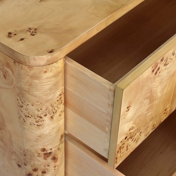 Home Fashion Mullins Nightstand Natural Mappa Burl By Four Hands