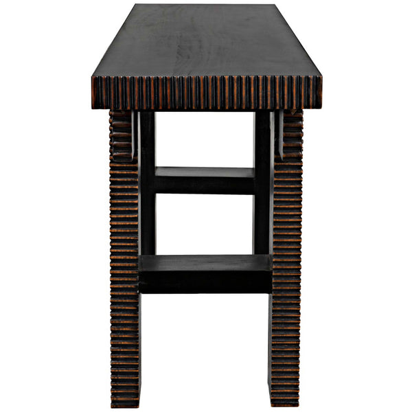 Home Fashion Nabu Console Hand Rubbed Black W/Light Brown Trim