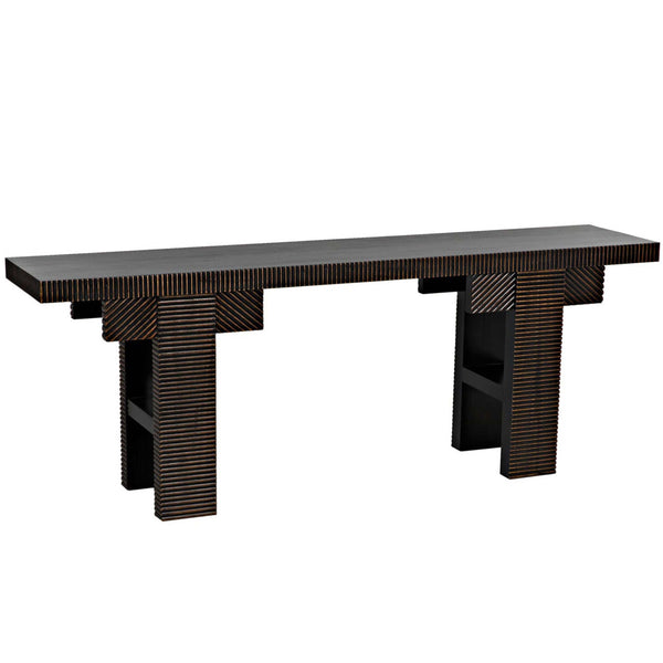 home fashion Nabu Console Hand Rubbed Black w/Light Brown Trim