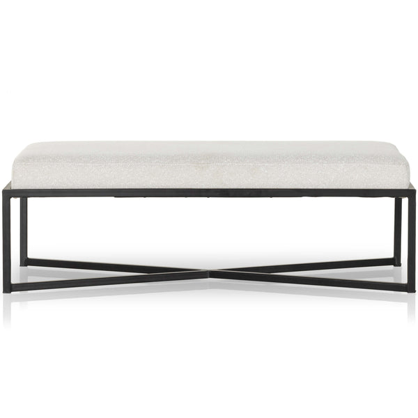 Home Fashion Nadia Rectangular Ottoman Barlow Ivory By Four Hands