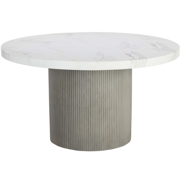 home fashion Nicolette 55" Round Dining Table Light Grey Marble Look
