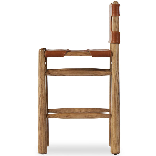 Home Fashion Nino Leather Counter Stool Dakota Tobacco By Four Hands