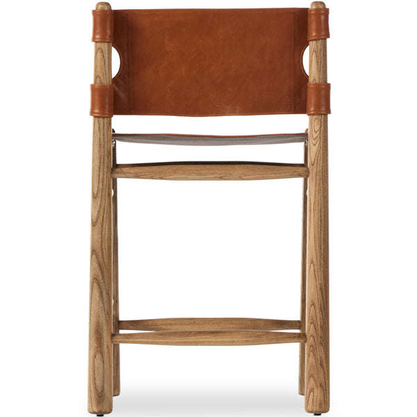 Home Fashion Nino Leather Counter Stool Dakota Tobacco By Four Hands