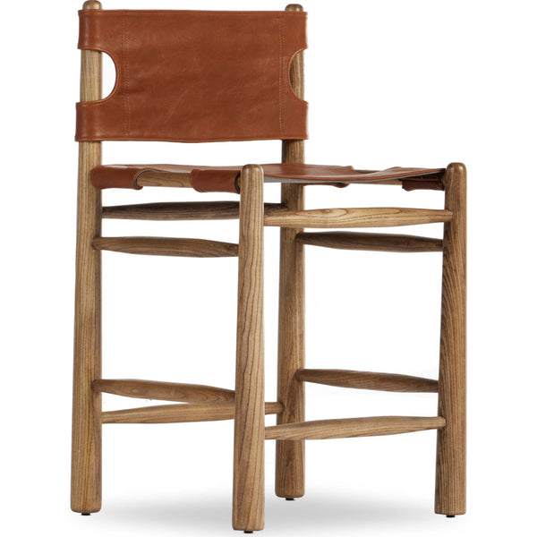home fashion Nino Leather Counter Stool Dakota Tobacco by Four Hands