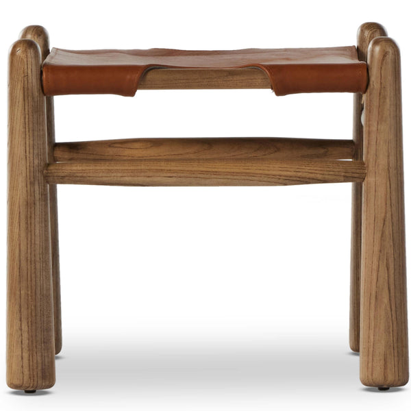 Home Fashion Nino Leather Ottoman Dakota Tobacco By Four Hands