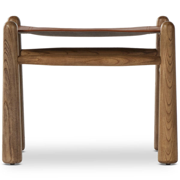 Home Fashion Nino Leather Ottoman Dakota Tobacco By Four Hands