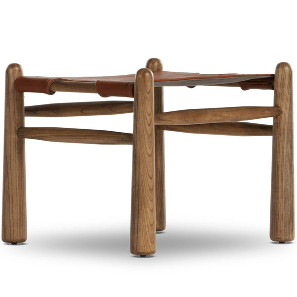 home fashion Nino Leather Ottoman Dakota Tobacco by Four Hands