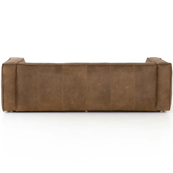 Home Fashion Nola Reverse Stitch Leather Sofa Natural Washed Sand By Four Hands