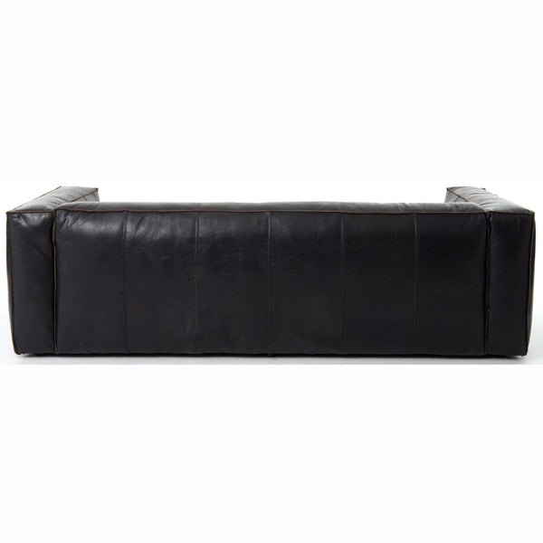 Home Fashion Nolita Reverse Stitch Leather Sofa Rider Black By Four Hands
