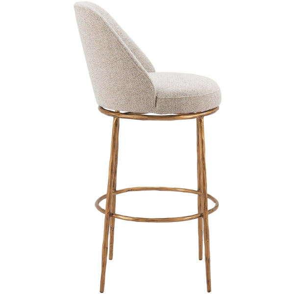 Home Fashion Nordhavn Swivel Bar & Counter Stool Beige/Gold