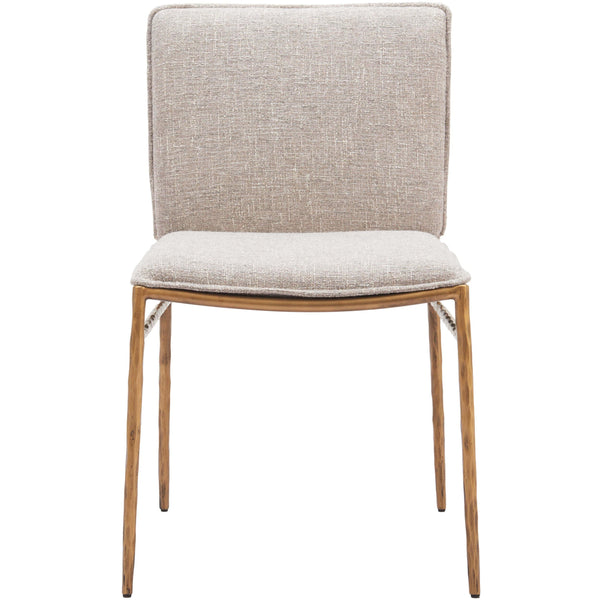 Home Fashion Nordvest Dining Chair Beige/Gold Set Of 2
