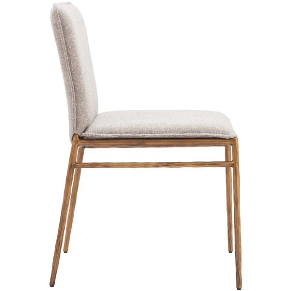 Home Fashion Nordvest Dining Chair Beige/Gold Set Of 2