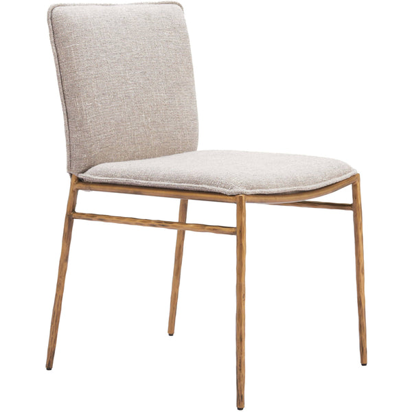 home fashion Nordvest Dining Chair Beige/Gold Set of 2