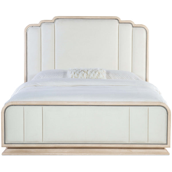 Home Fashion Nouveau Chic Upholstered Bed Polished Pearl