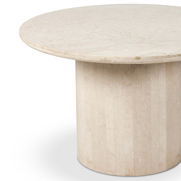 Home Fashion Oakland 48" Round Outdoor Dining Table Cream Marble By Four Hands