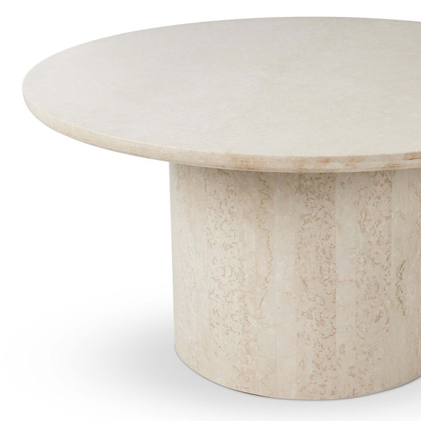 Home Fashion Oakland 60" Round Outdoor Dining Table Cream Marble By Four Hands