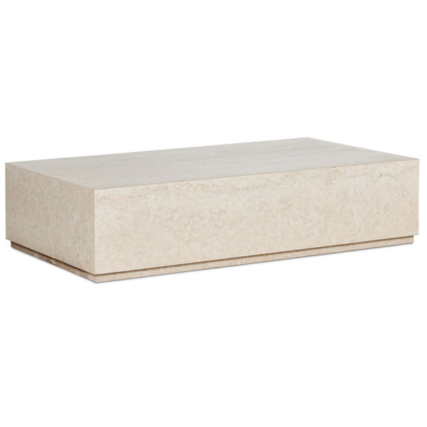 home fashion Oakland Rectangular Outdoor Coffee Table Cream Marble by Four Hands