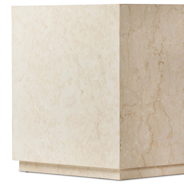 Home Fashion Oakland Square Outdoor End Table Cream Marble By Four Hands