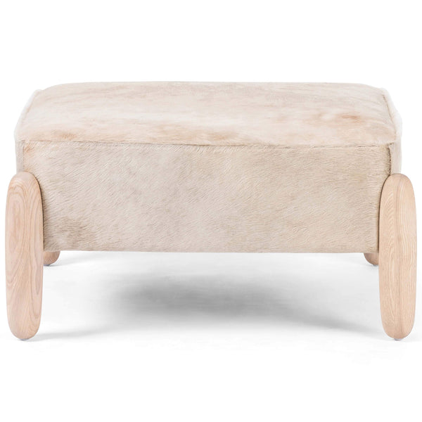 Home Fashion Oaklynn 32" Ottoman Buff Hair On Hide By Four Hands