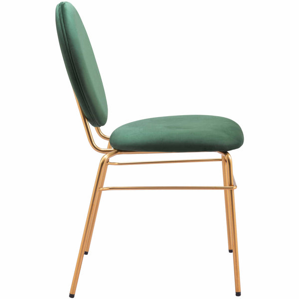 Home Fashion Odessa Dining Chair Green/Gold Set Of 2