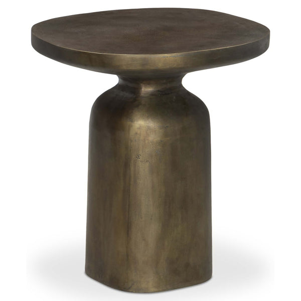 home fashion Odessa End Table Textured Aged Brass by Four Hands