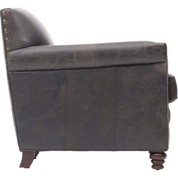 Home Fashion Old Saddle Crocodile Leather Club Chair
