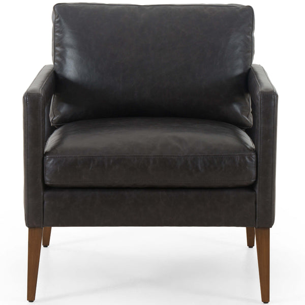 Home Fashion Olson Leather Chair Sonoma Black By Four Hands