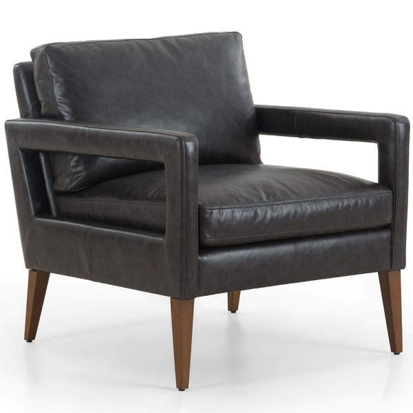 home fashion Olson Leather Chair Sonoma Black by Four Hands