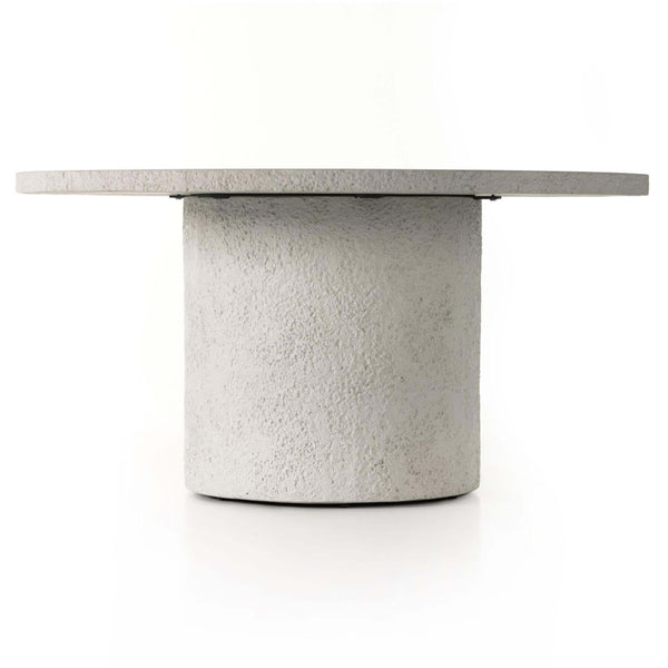 Home Fashion Otero 60" Outdoor Round Dining Table Matte Stone