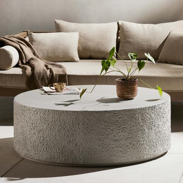 Home Fashion Otero Round Outdoor Coffee Table White By Four Hands