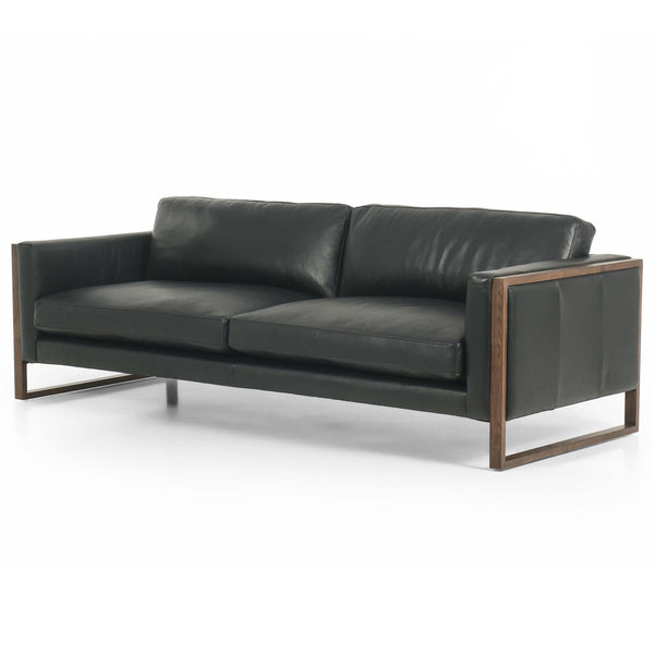 Home Fashion Otis Leather Sofa Harrison Black By Four Hands
