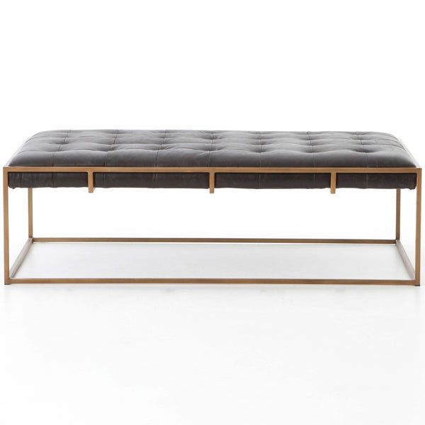 Home Fashion Oxford Small Leather Coffee Table Ebony By Four Hands