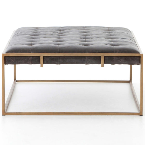 Home Fashion Oxford Small Leather Coffee Table Ebony By Four Hands