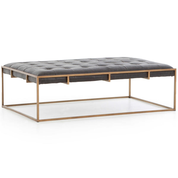 home fashion Oxford Small Leather Coffee Table Ebony by Four Hands