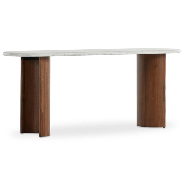 home fashion Paden Large Console Table White Marble by Four Hands
