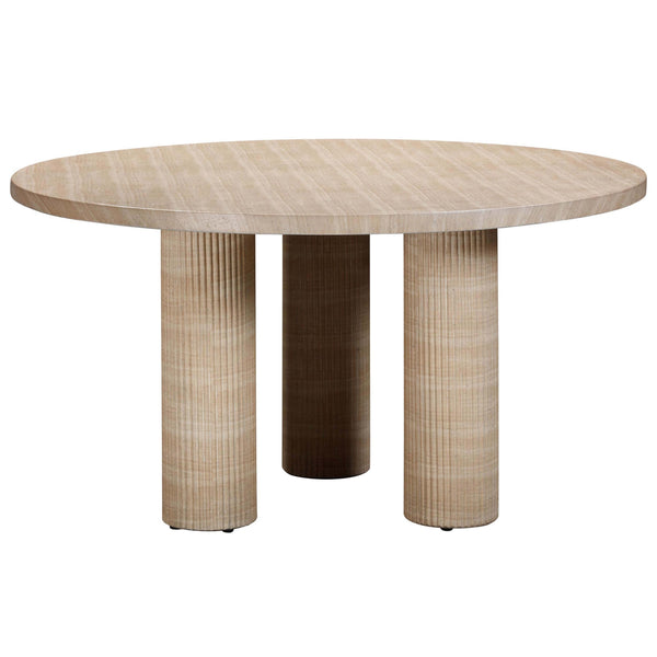 Home Fashion Patti Outdoor Round Dining Table Faux Travertine