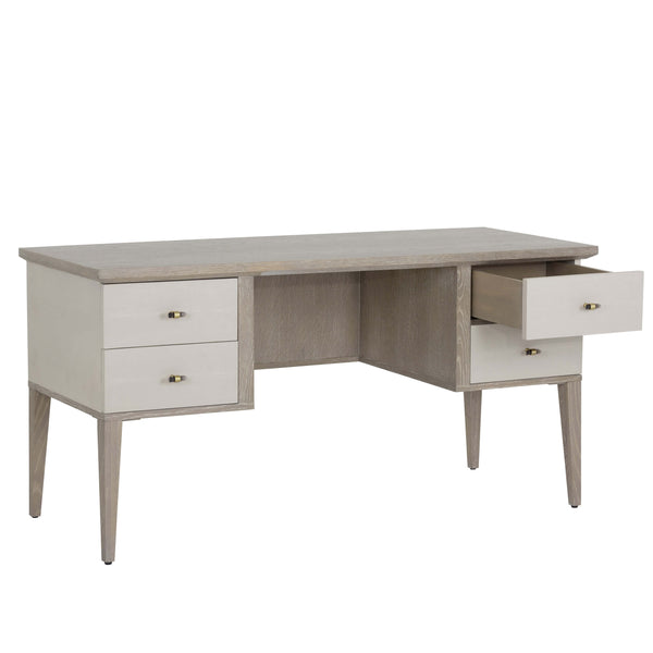 Home Fashion Pattinson Desk White Ceruse/Cream Shagreen