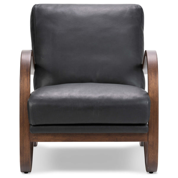 Home Fashion Paxon Leather Chair Brickhouse Black By Four Hands