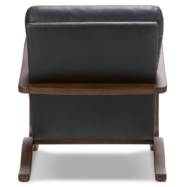 Home Fashion Paxon Leather Chair Brickhouse Black By Four Hands