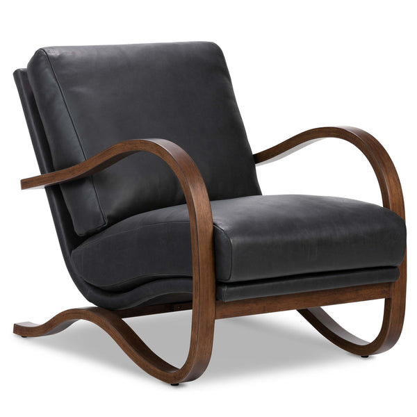 home fashion Paxon Leather Chair Brickhouse Black by Four Hands