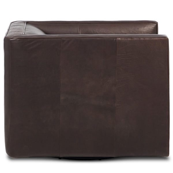 Home Fashion Phillip Leather Swivel Chair Heirloom Cigar By Four Hands