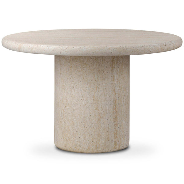 home fashion Poole Outdoor Round Dining Table Textured Sand by Four Hands