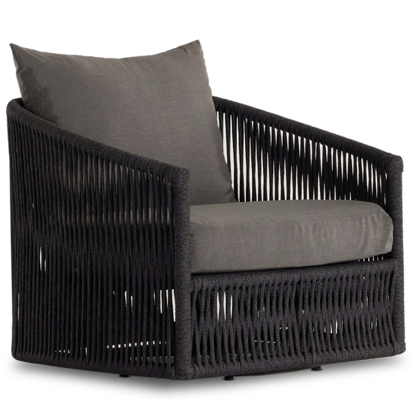 home fashion Porto Outdoor Swivel Chair Venao Charcoal by Four Hands