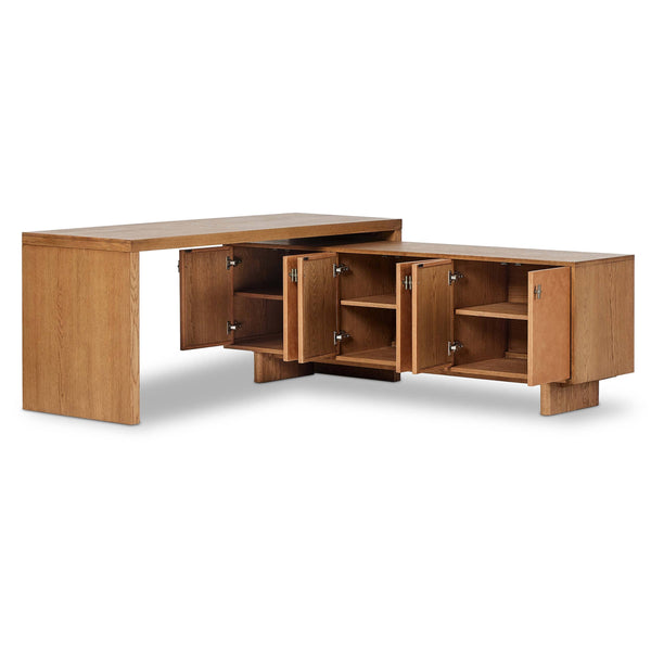 Home Fashion Posada L-Shaped Desk Amber By Four Hands