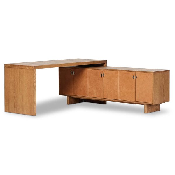 home fashion Posada L-Shaped Desk Amber by Four Hands