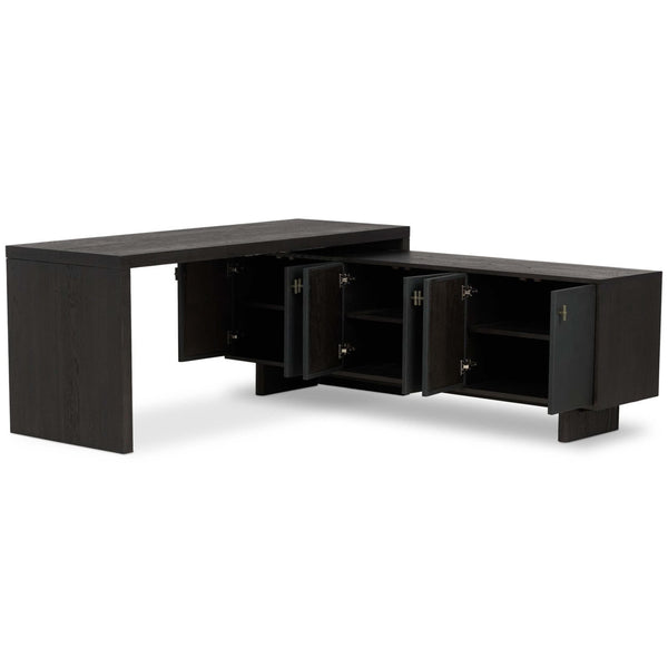 Home Fashion Posada L-Shaped Desk Black By Four Hands