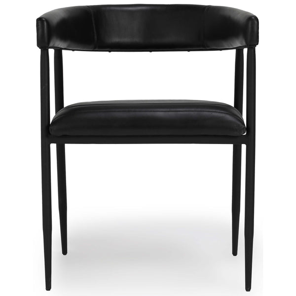 Home Fashion Preston Leather Dining Chair Jet Black Set Of 2