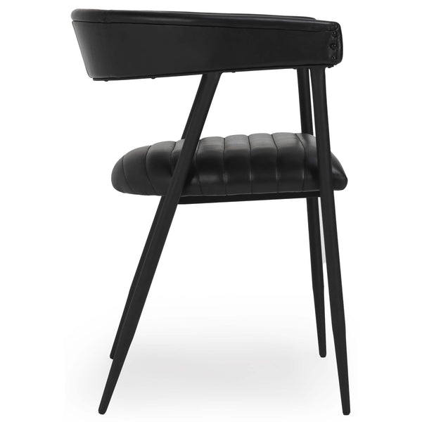 Home Fashion Preston Leather Dining Chair Jet Black Set Of 2