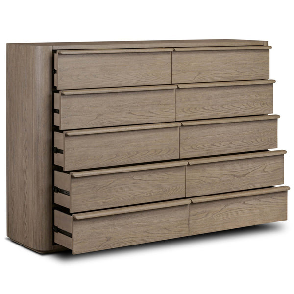 Home Fashion Primrose 10 Drawer Dresser Natural Flat Oak By Four Hands